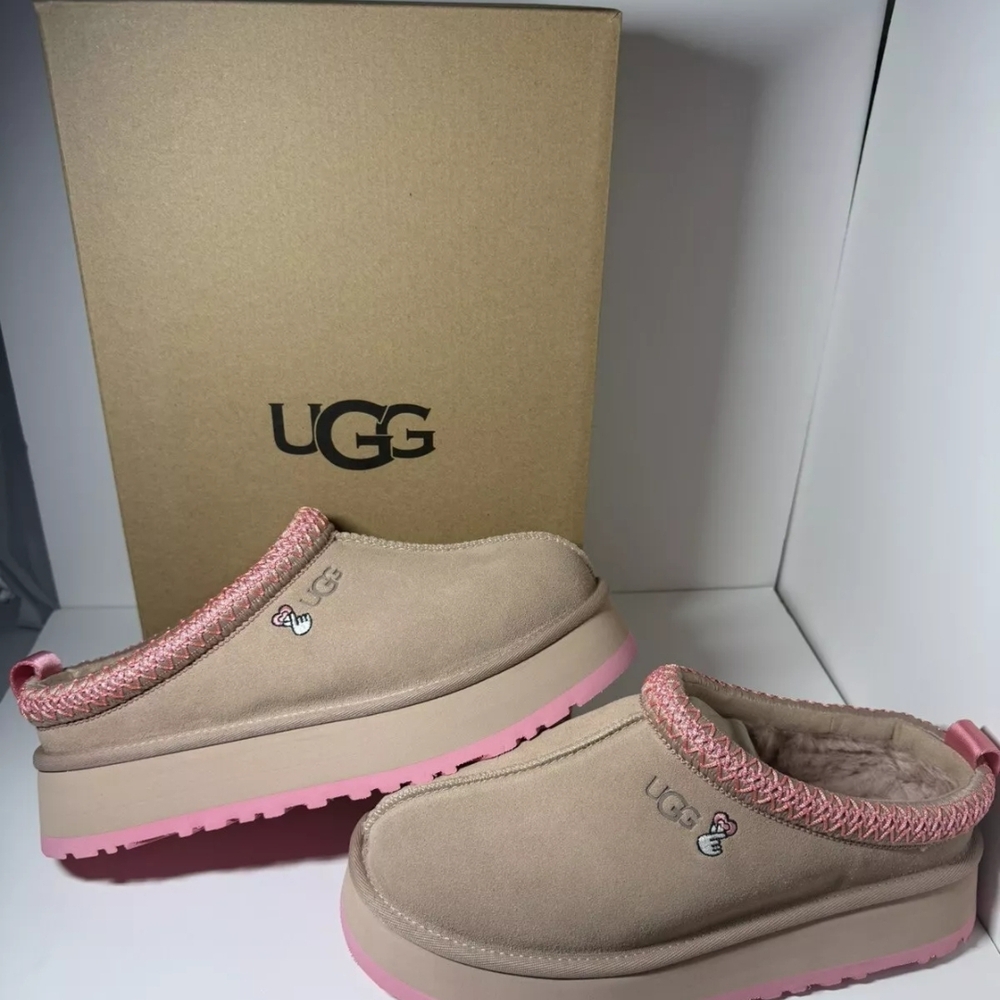 UGG Beige and Pink Slip-On Shoes